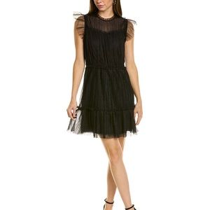 All Saints metallic black sparkly tulle dress US 6 / EU 38